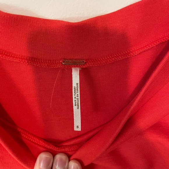 Free People Red Off The Shoulder Ruffle Peplum Mini Dress - Picture 6 of 6